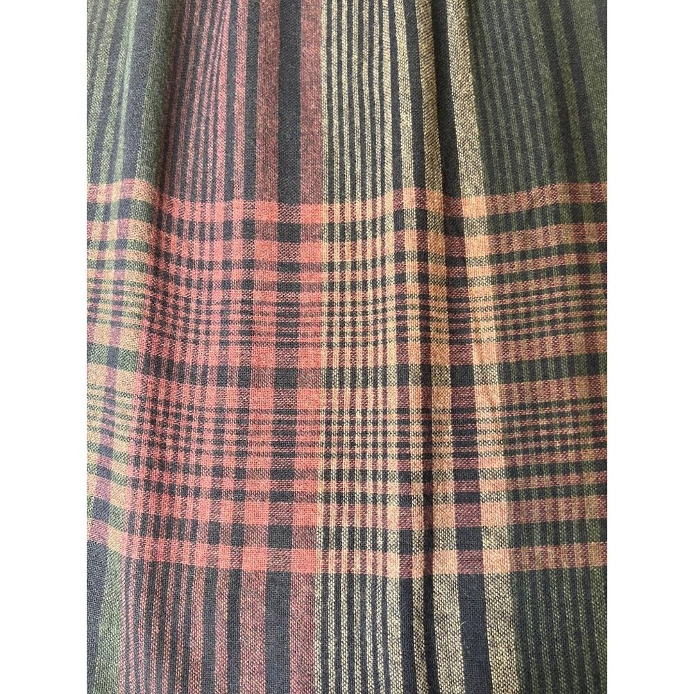 VTG Pan-Her Women 9/10 Plaid Wool Blend Skirt W/ Fringed Side Union USA Made - Picture 7 of 11